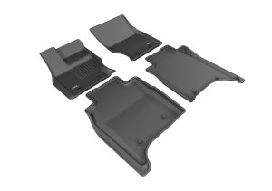 Land Rover Range Rover Floor Mats - Front + Rear - 3D MAXpider - KAGU Series, All-Weather, 4-piece set (Front + 2nd Row w/Center Console), MAXpider backing - Black - `14-`17